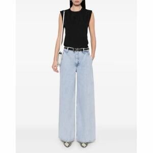 FRAME Ettie Jeans Women’s 24 High Rise Wide Leg Light Wash Denim EUC